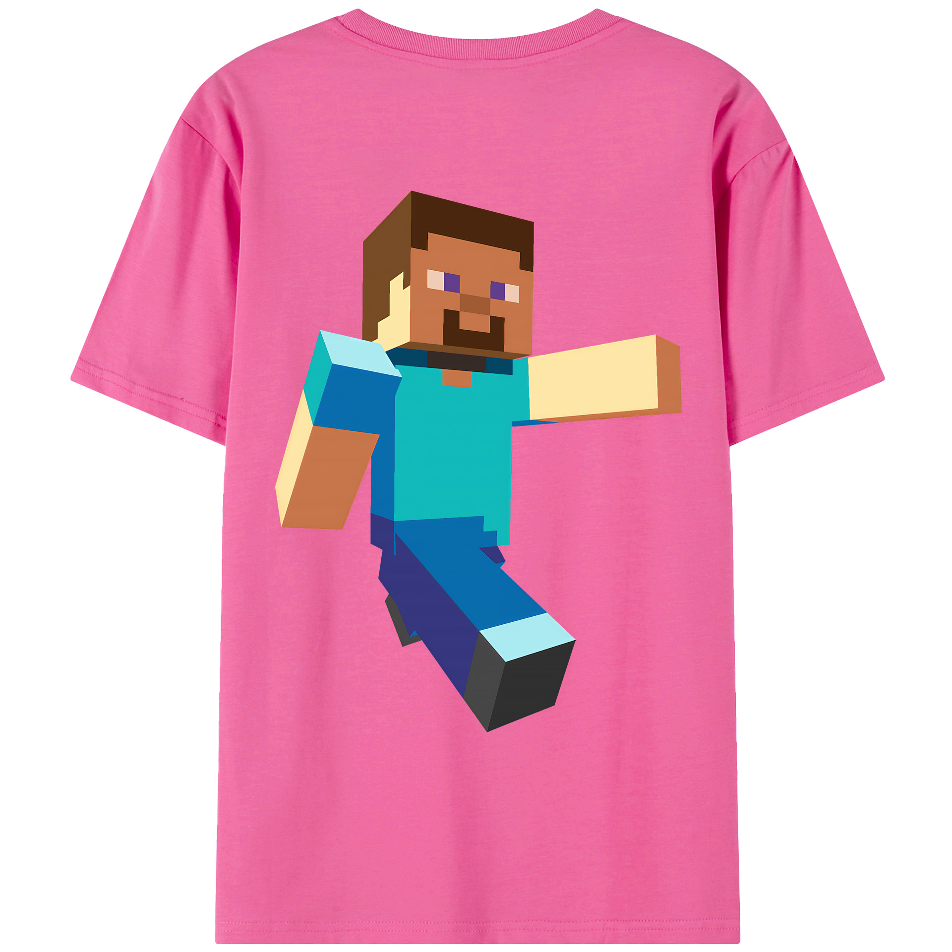 （画像用） マインクラフト ブロックの世界 Minecraft MC Block world レディース半袖Tシャツ(バックプリント)